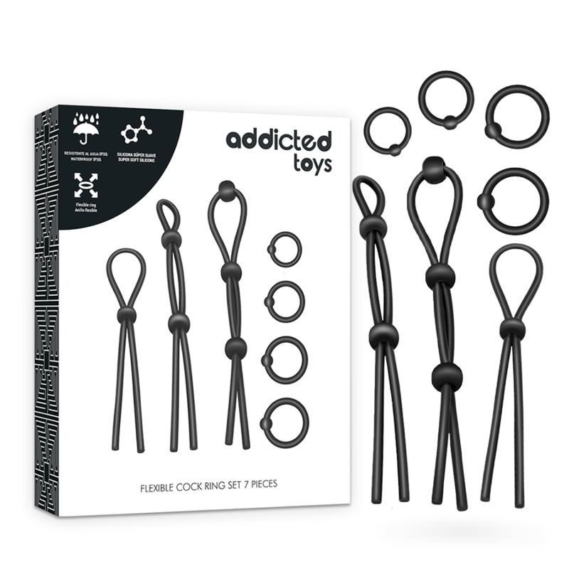 ADDICTED TOYS - KIT DE 7 ANILLAS SILICONA FLEXIBLE