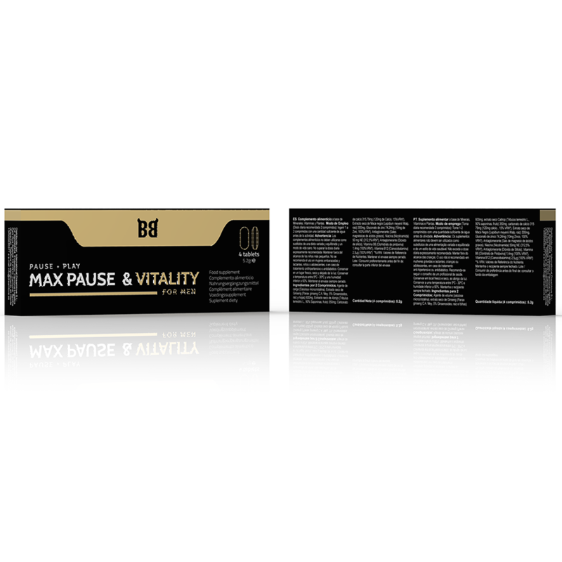 BLACK BULL - MAX PAUSE & VITALITY RETARDANTE PARA HOMBRE 4 CÁPSULAS