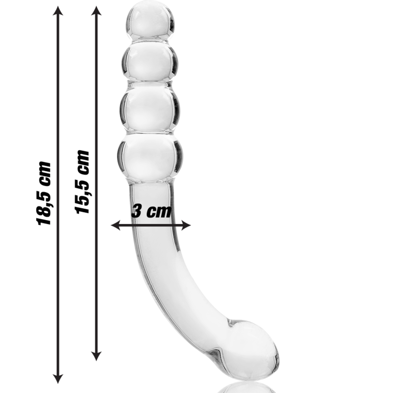 NEBULA SERIES BY IBIZA - MODELO 14 DILDO CRISTAL BOROSILICATO TRANSPARENTE 18.5 CM -O- 3 CM