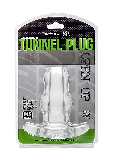 PERFECT FIT BRAND - PLUG DOBLE TÚNEL XL GRANDE TRANSPARENTE