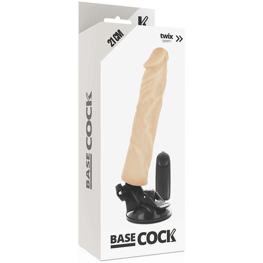 BASECOCK - VIBRADOR REALISTICO CONTROL REMOTO NATURAL 21 CM -O- 4 CM