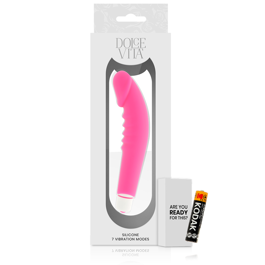 DOLCE VITA - REALISTIC  PLEASURE VIBRADOR SILICONA ROSA